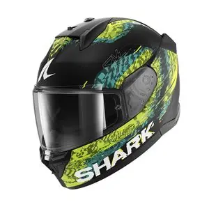 Älä Missaa Shark D-SKWAL 3 SPEED-VIB Koko kypärä - Musta / Vihreä
