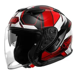 Bestseller Shoei J-CRUISE 3 - WHIZZY Avoin kypärä - Musta / Punainen