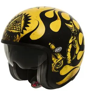 Premier VINTAGE - BD 12 - BLACK MAT Avoin kypärä - Musta / Keltainen Vain Tänään