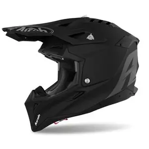 Viikonlopputarjous Airoh AVIATOR 3 - COLOR - BLACK MATT 2023 Cross-kypärä - Musta / Valkoinen