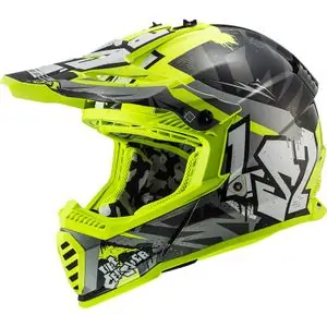 LS2 MX437 FAST II MINI CRUSHER ENFANT Cross-kypärä - Musta / Keltainen Halpa