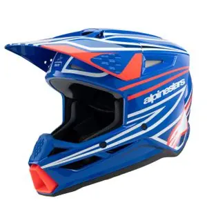 Alpinestars SUPERTECH S-M3 - WURX - LAPS Cross-kypärä - Sininen / Punainen Osta Nyt