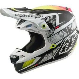 Erikoistarjous TroyLee design SE5 CARBON W/MIPS LINED UP 2027 Cross-kypärä - Valkoinen