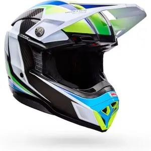 Alennus Bell MOTO-10 SPHERICAL GRID 2026 Cross-kypärä - Valkoinen / Sininen