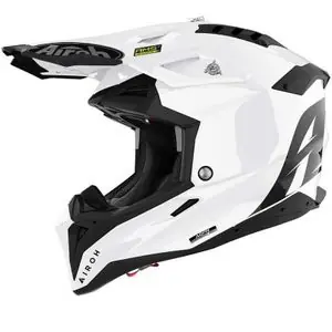 Airoh AVIATOR 3 - COLOR - WHITE GLOSS 2023 Cross-kypärä - Valkoinen / Musta Kausialennus