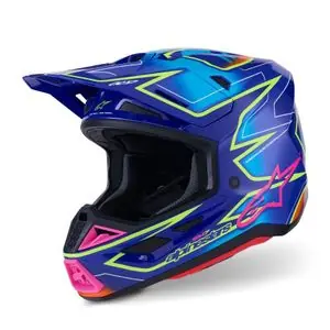 Loppuunmyynti Alpinestars S-M7 CAST 2026 Cross-kypärä - Sininen / Vaaleanpunainen
