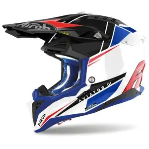 Airoh AVIATOR 3 - PUSH 2025 Cross-kypärä - Sininen / Punainen Superhinta