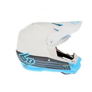 6D Helmets ATR-1 SPLIT CYAN 2023 Cross-kypärä - Valkoinen / Sininen Ajankohtainen