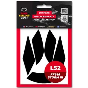 Fear The Yellow Bear Replica LS2 FF818 Storm III Heijastavat Tarrat - Musta Turvallinen Maksu