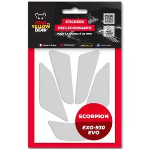Fear The Yellow Bear REPLICA Scorpion Exo 930 Evo Heijastavat Tarrat - Valkoinen Halpa